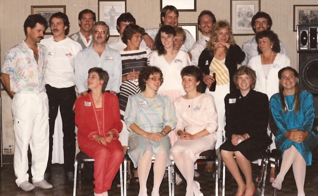 Back row:  Brad Fowler, Jeff Cameron,
 Andrew Bauer, John Koopmans,
 Bernie Sulkers, Darryl Walls,
 Terry Hanzuk. Middle Row:
 Keith McNaughton, Wendy Magee,
 Andrea Wallace, Carrie Amunds,
 Ginny McWilliams, Jackie McLaren.
Front row: Dianna Waring, 
Che